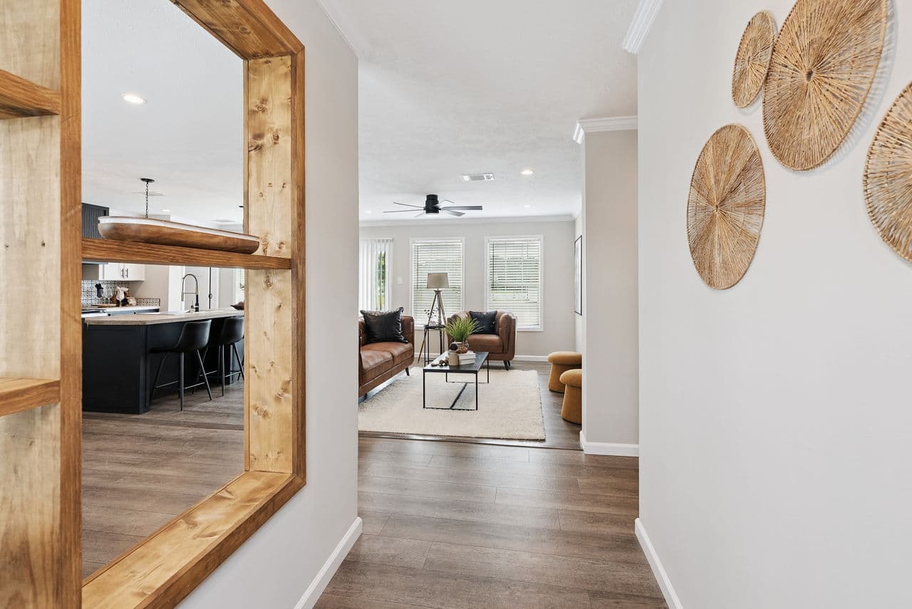 Blue sky interior home features