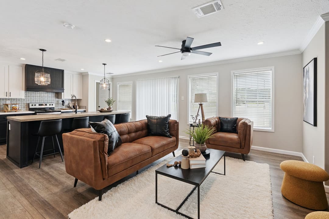 Blue sky interior home features