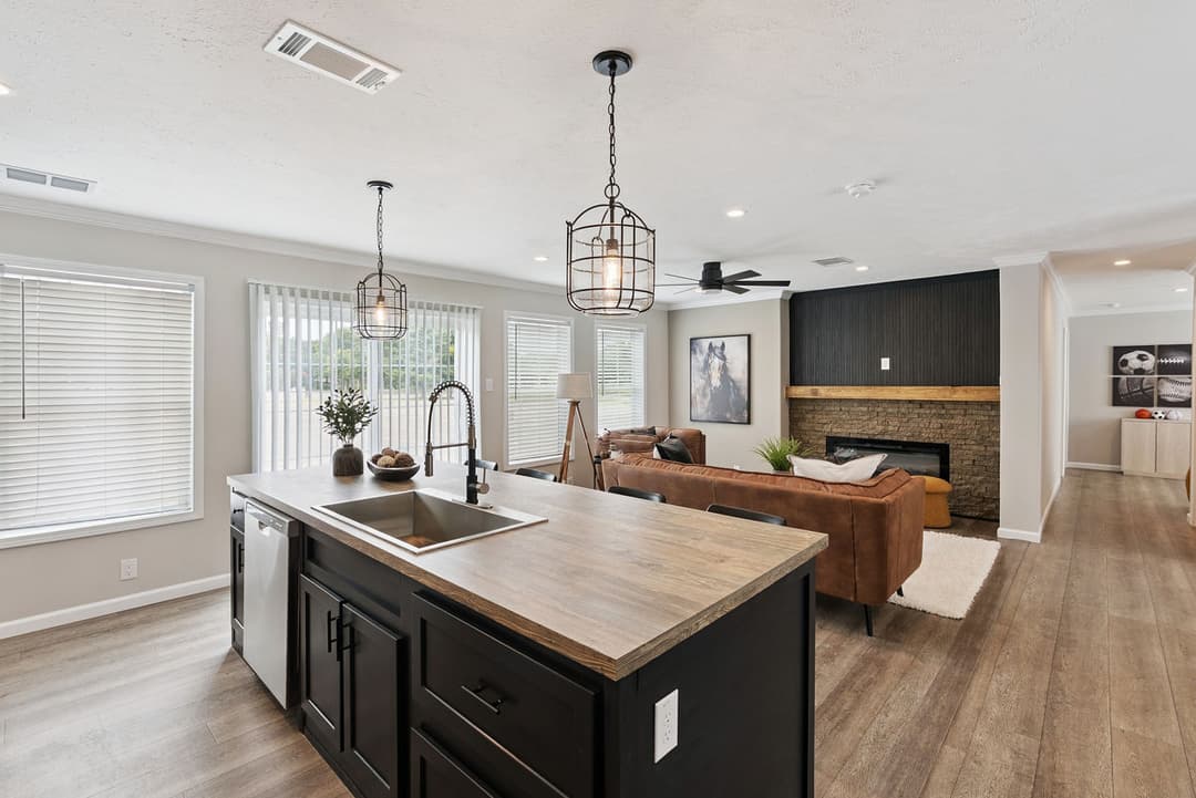 Blue sky kitchen home features